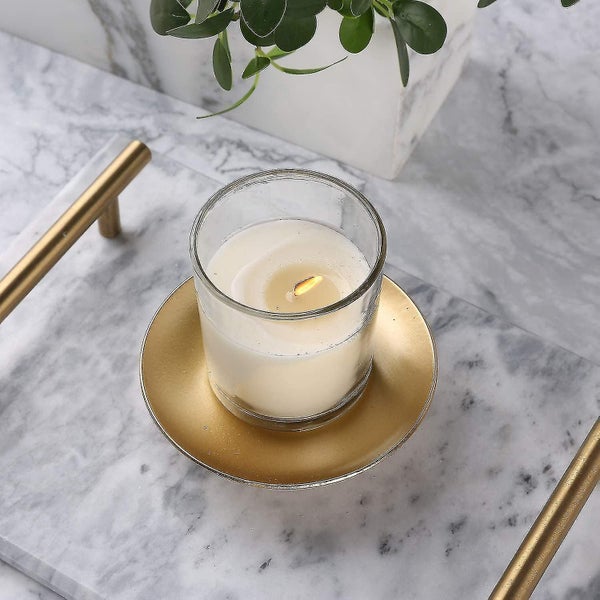 Iron Plate Candle Holder, Gold, Decorative Iron Pillar Candle Holder, Set Of 3 Carousel 3
