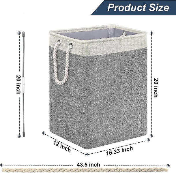 Laundry Baskets 2 Pack Laundry Hamper Large Clothes Hamper 20" Height Tall Baske Carousel 2
