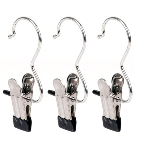 Large Hook Clip Set 3/5 Pcs Curtain Clips With Hooks Portable Metal Drying Clip Carousel 1