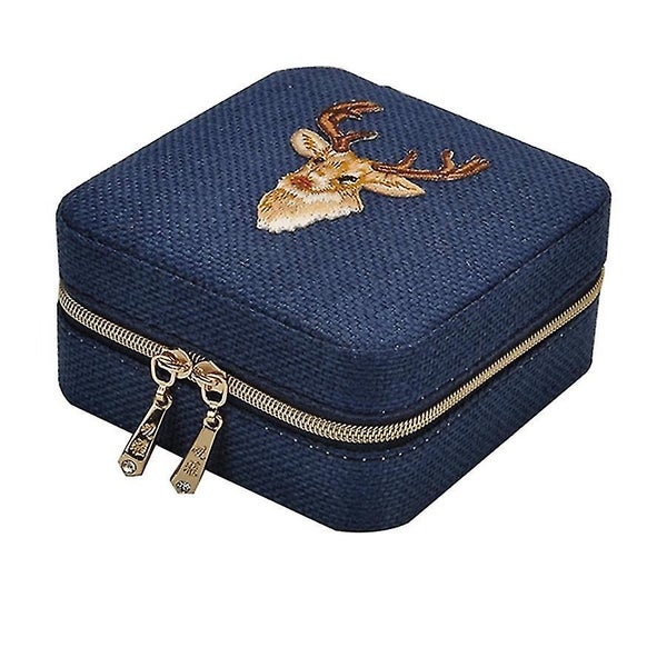 New Linen Box Multifunction Necklace Ring Earings Bracelet Box Organizer Girl Gi Carousel 1
