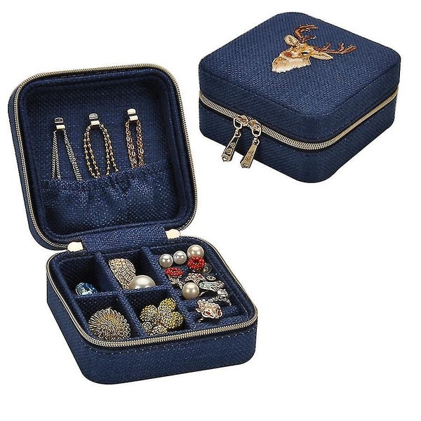 New Linen Box Multifunction Necklace Ring Earings Bracelet Box Organizer Girl Gi Carousel 2