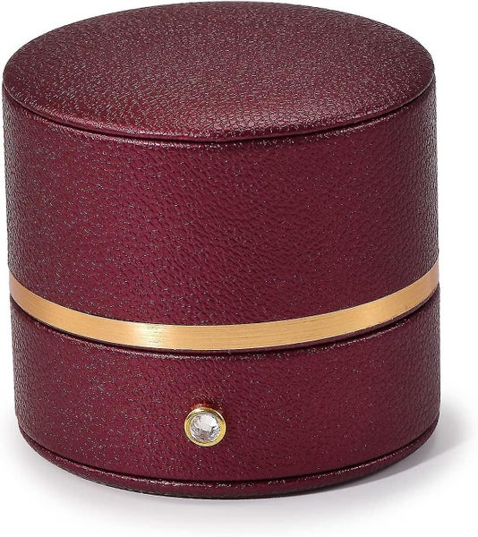 Leather Ring Box Engagement Proposal Wedding Ring Gift Box Multifunctional Jewel Carousel 5