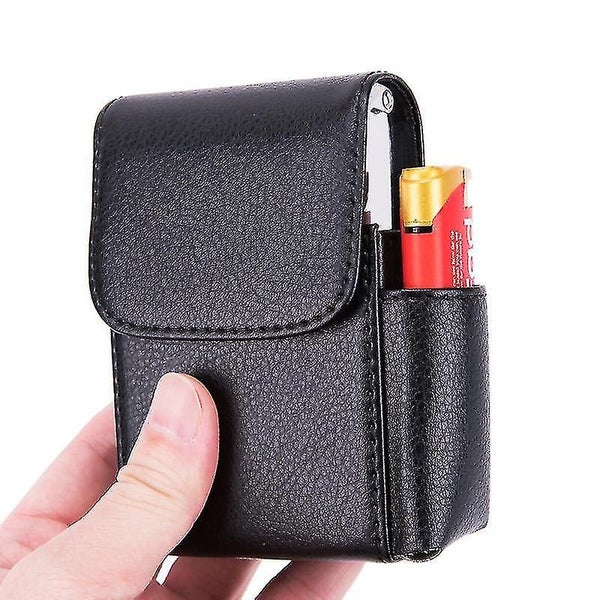 Leather Sliding Cigarette Case Stainless Steel Cigarette Case With Lighter Stand Carousel 2