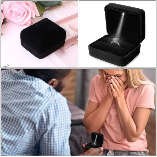 Led Lighted Earring Ring Gift Box Wedding Engagement Ring Jewelry Display Box Ho Carousel 2