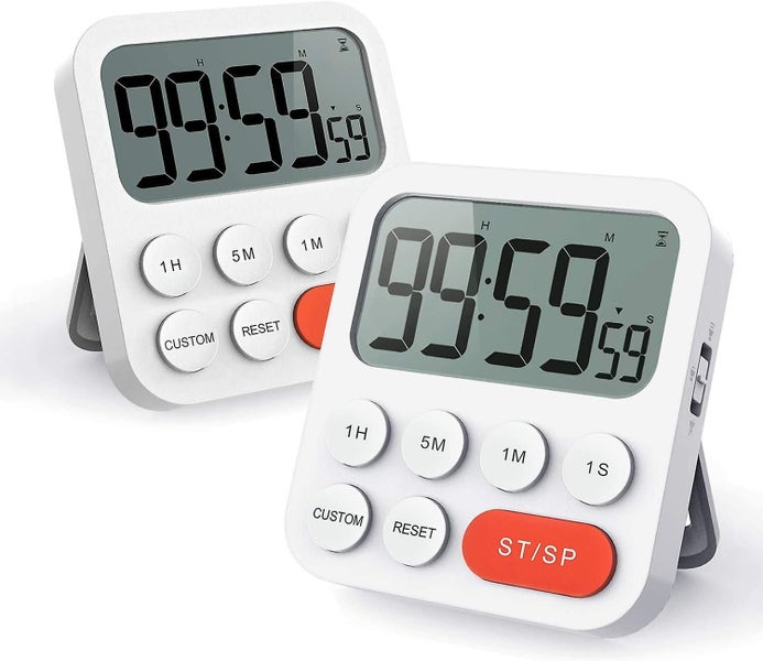 Kitchen Timer -2 Pcs, Kitchen Timer With Digital Clock Function, Quick Setting, Carousel 1