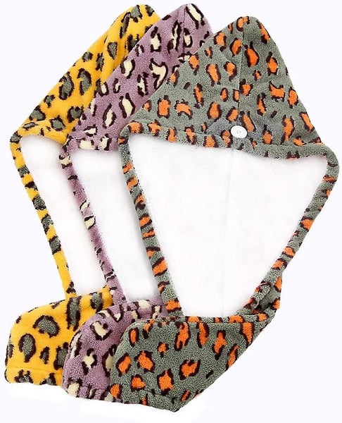 Leopard Microfiber Hair Towel Wrap,super Absorbent Quick Dry Hair Turban,quick D Carousel 1