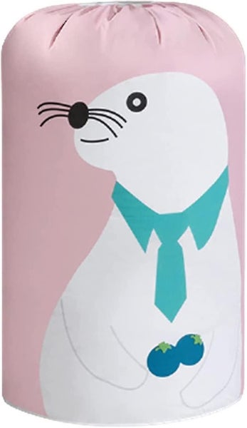 Large Capacity Laundry Bag Cute Animals Drawstring Closure Storage Bag Basket Or Carousel 1