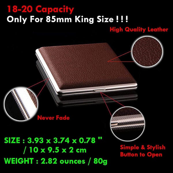 Men's Cigarette Case Gift Leather Cigarette Case 20 Cigarette Case Metal Cigaret Carousel 5