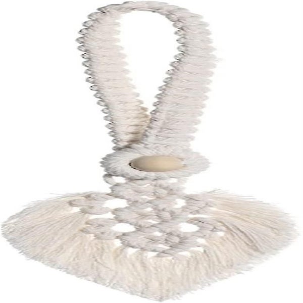 Leaf Tassels Curtain Tiebacks, Bohemian Tassel Tieback Hand-woven Cotton Curtain Carousel 1