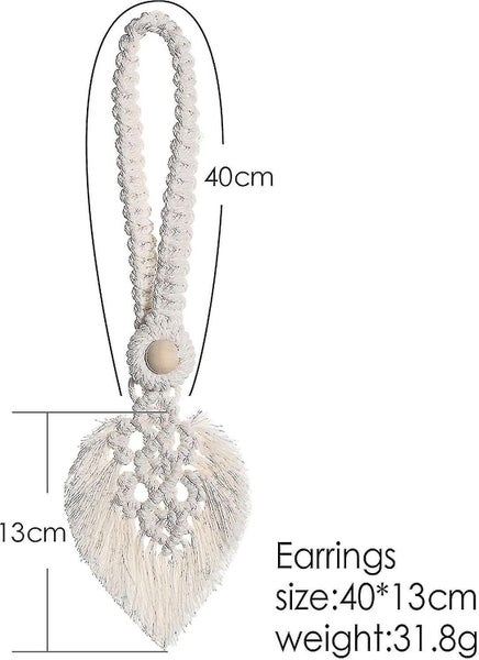Leaf Tassels Curtain Tiebacks, Bohemian Tassel Tieback Hand-woven Cotton Curtain Carousel 2