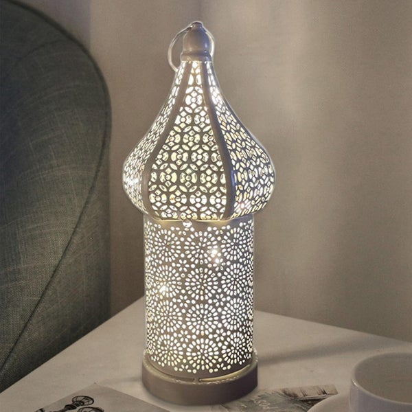 Hollow Retro Lantern Moroccan Boho Hollow-carved Cordless Portable Desk Lamp Rom Carousel 2