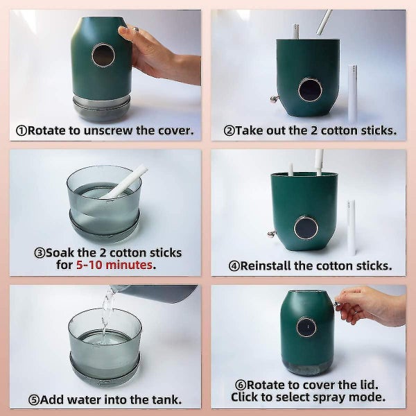 Humidifiers For Bedroom,plant Humidifier Indoor 500ml Cool Mist Humidifier,plant Carousel 5