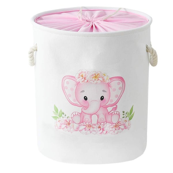 Laundry Baskets Pink Hamper Elephant Basket For Kids, Baby Laundry Basket ,large Carousel 1