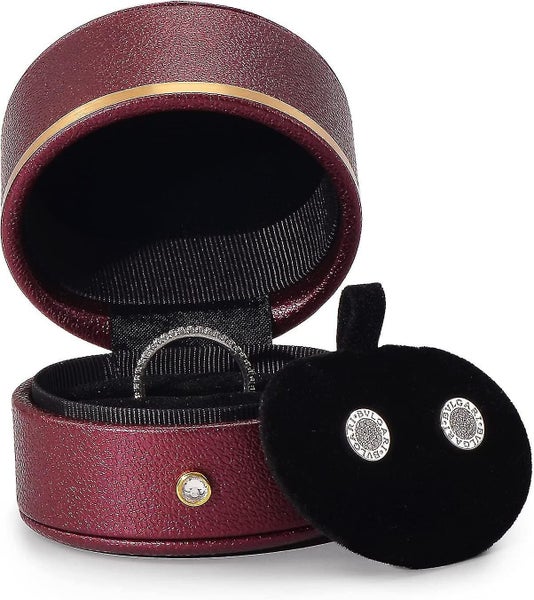 Leather Ring Box Engagement Proposal Wedding Ring Gift Box Multifunctional Jewel Carousel 2