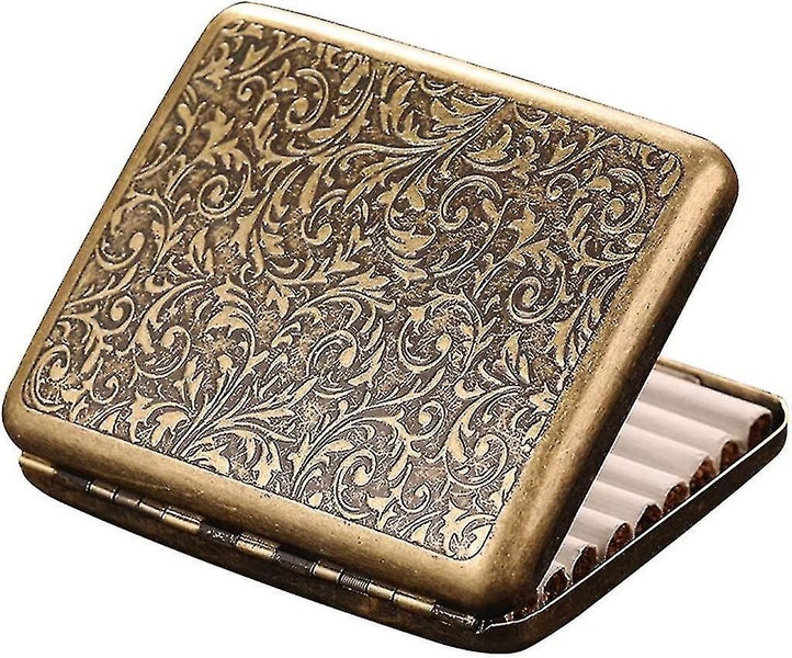 Metal Cigarette Case For 20 X Cigarettes, Antique Cigarette Case With Engraving Carousel 2
