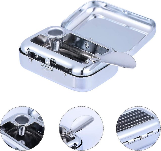 Metal Portable Ashtray Stainless Steel Small Outdoor Cigarettes Cigars Ashtray V Carousel 5