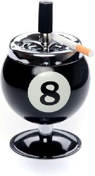 Push Down Cigarette Ashtray Portable Metal Ashtray Billiards Ball Shape Ashtray Carousel 1