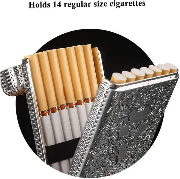 Metal Cigarette Case Holds 14 Cigarette Case Tobacco Storage Pockets For Smoking Carousel 5