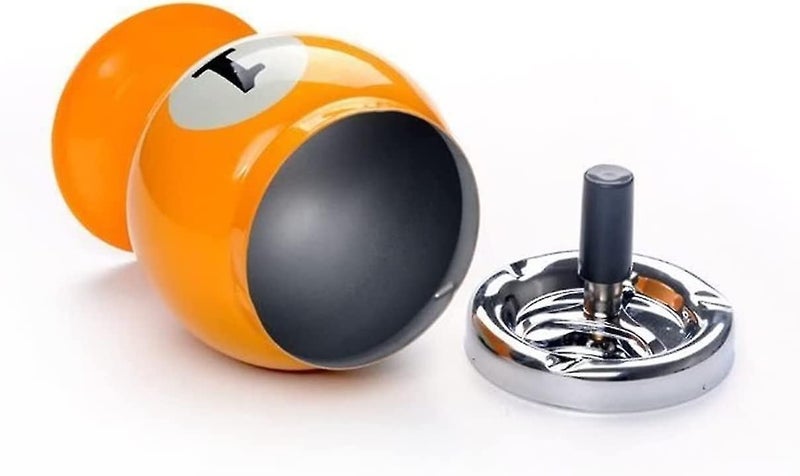 Push Down Cigarette Ashtray Portable Metal Ashtray Billiards Ball Shape Ashtray Carousel 4