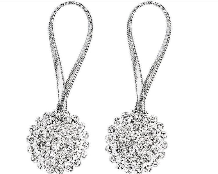 Magnetic Tiebacks For Curtains, Sparkling Crystal Flower Curtain Tiebacks Curt Carousel 1