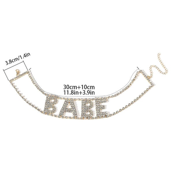 Necklace Shiny Non-fading Rhinestone Block Collar Women Necklace For Gift Carousel 5