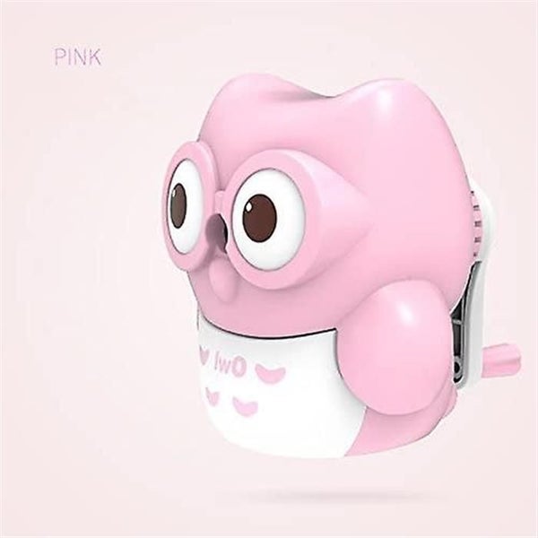 Manual Pencil Sharpener For Kid Cute Owl Design Pink Carousel 1