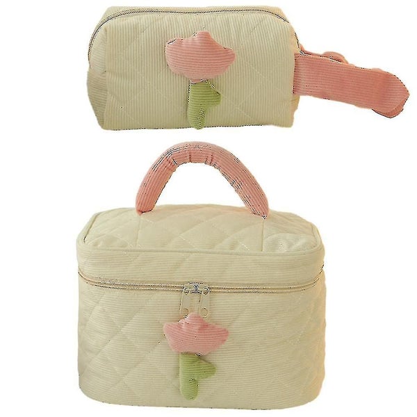 Makeup Bag 2 Pcs For Travel Cosmetic Bag Make Up Brush Organizer Portable Toilet Carousel 1