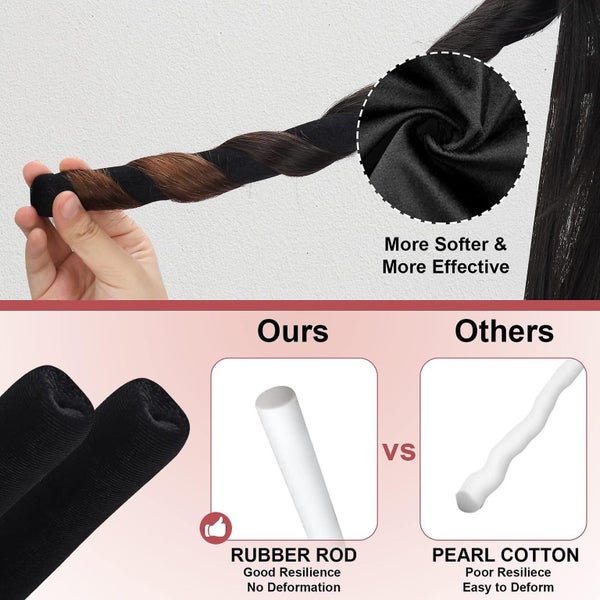 No Heat Curling Iron Headband - 1 Pc Overnight Heat Free Curling Iron For Long H Carousel 5