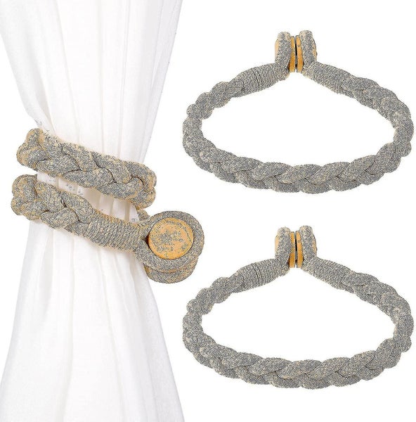 Magnetic Curtain Tiebacks, Decor Knitted Cord Curtain Tieback 2 Pcs Carousel 1