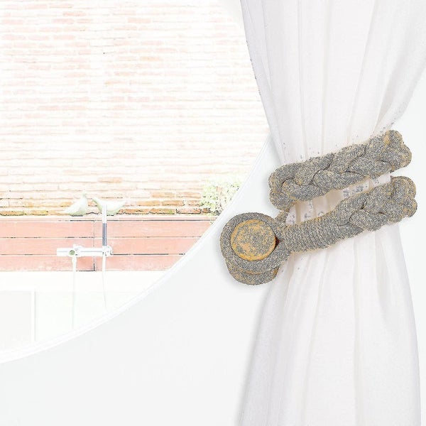 Magnetic Curtain Tiebacks, Decor Knitted Cord Curtain Tieback 2 Pcs Carousel 2