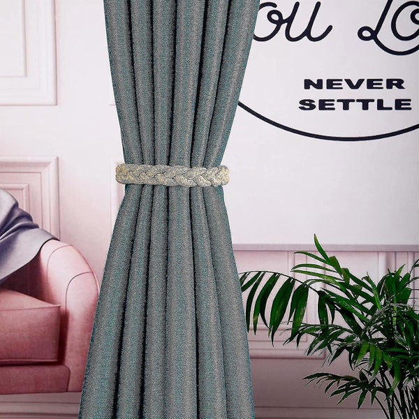 Magnetic Curtain Tiebacks, Decor Knitted Cord Curtain Tieback 2 Pcs Carousel 4