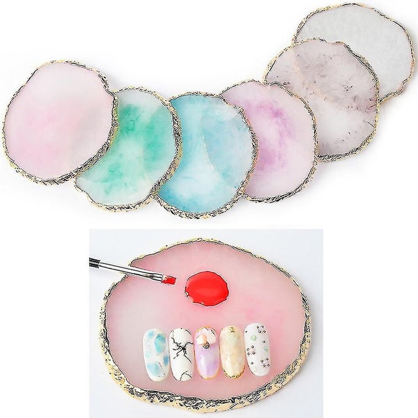 Nail Art Palettes Nail Mixing Palette Polish Color Mixing Plate Golden Edge Resi Carousel 5