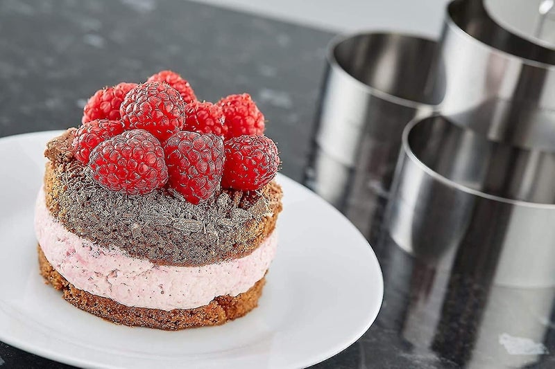 Mousse Rings Stainless Steel Cake Circle Cake Mold With Pusher, Smallbee 8cm Dia Carousel 5