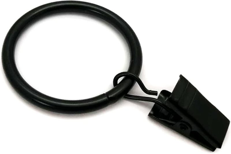 Metal Curtain Ring Curtain Clip Hook And Log Clipthe Black-30pcs Carousel 1