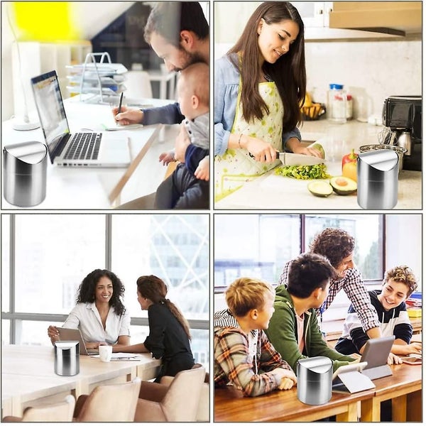 Mini Desktop Bin With Lid, Trash Can Small Desk Bin Indoor Dustbins For Desk Off Carousel 5