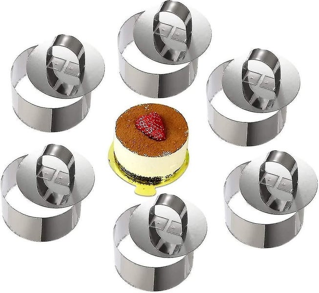 Mousse Rings Stainless Steel Cake Circle Cake Mold With Pusher, Smallbee 8cm Dia Carousel 1