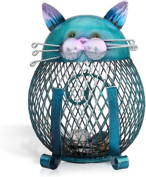Money Box Metal Coin Bank Cat Shaped Tip Jar Creative Birthday Gift Handmade Des Carousel 1