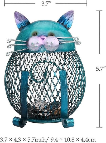 Money Box Metal Coin Bank Cat Shaped Tip Jar Creative Birthday Gift Handmade Des Carousel 2