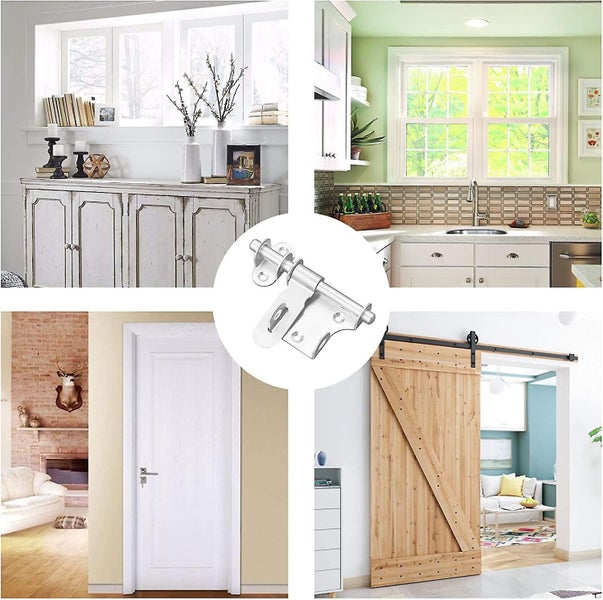 Sliding Door Latch Bolt Latch Thickened Stainless Steel Solid Durable With Hole Carousel 5