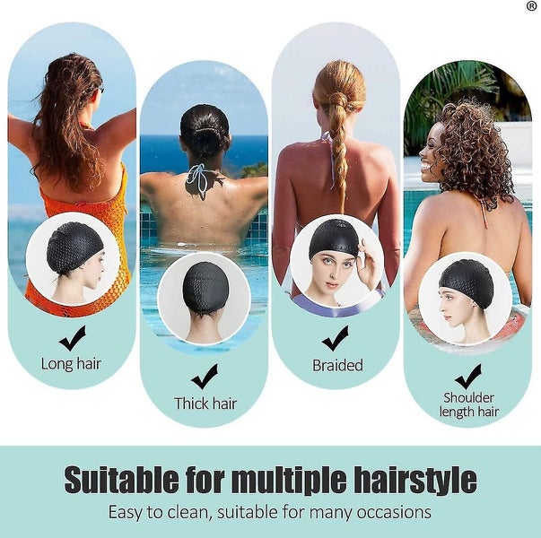 Silicone Swim Cap,comfortable Bathing Cap Ideal For Curly Short Medium Long Hair Carousel 2