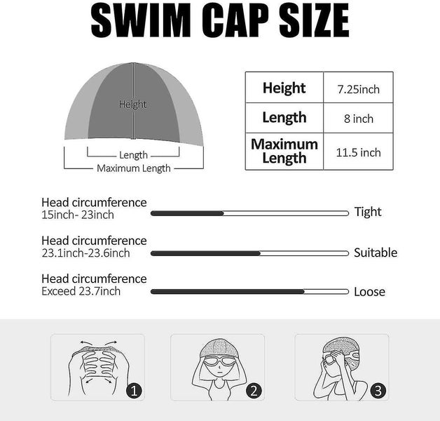 Silicone Swim Cap,comfortable Bathing Cap Ideal For Curly Short Medium Long Hair Carousel 3