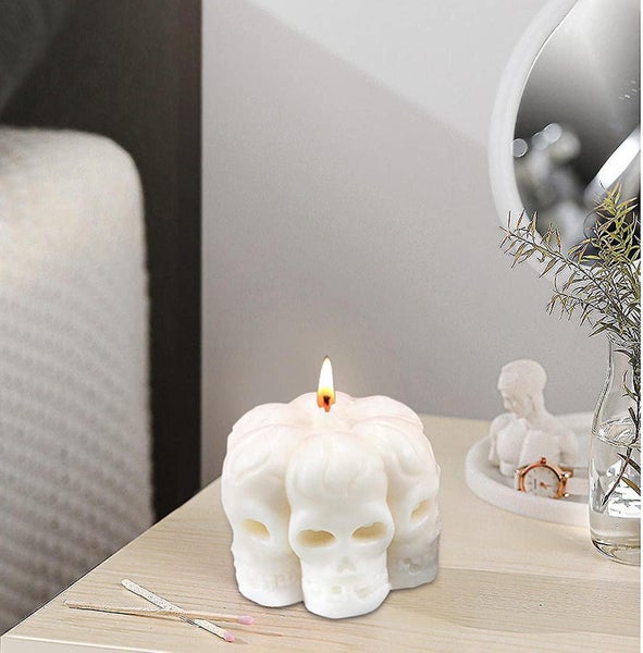 Silicone Candle Mold | Six-headed Skull Candle Mould,silicone Skulls Shape Mold Carousel 5