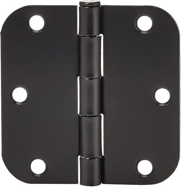 Rounded 3.5 Inch X 3.5 Inch Door Hinges, 10 Pack, Matte Black Carousel 1