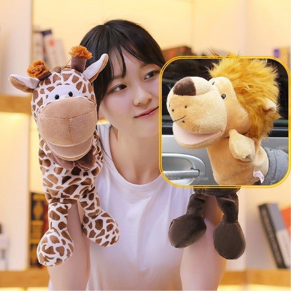 2Pcs Animal Hand Puppet Lion Giraffe Open Mouths *Local Clearance* Carousel 2