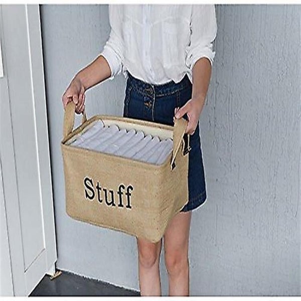 Thickened Large Laundry Basket, Natural Jute Underbed Toy Storage Basket, With L Carousel 2