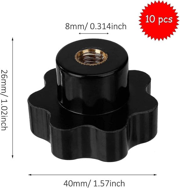 Thread Clamping Knobs M8 Star Knob Female Screw Knurled Grip Handle Nuts For Mac Carousel 2