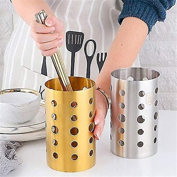 Stainless Steel Kitchen Food Pipe Dish Storage Drain Shelf Shovel Knife Fork Sto Carousel 2