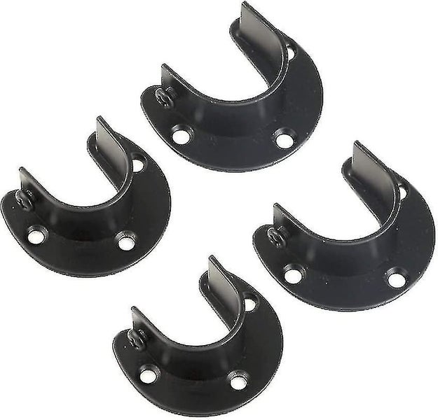 Stainless Steel Wardrobe Rod Brackets, 4 Pieces U Shaped Curtain Rod Brackets, H Carousel 1