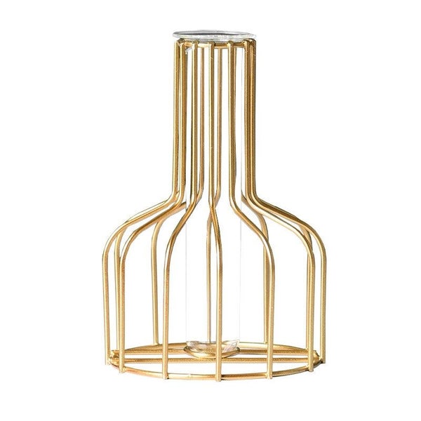 Brand New Gold Geometric Glass Vase Metal Bracket flower Vase *Sale NOW*62987928022786112