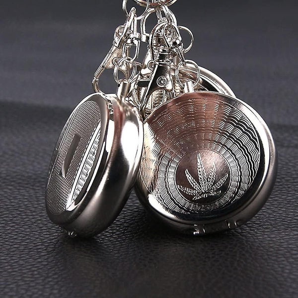 Stainless Steel Mini Circular Pocket Ashtray Keyring (silver 2pcs) Carousel 5